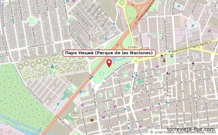 Парк Наций на карте Торревьехи
